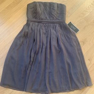 New J crew 100% silk bridesmaid or prom cocktail dress sz 10 P gray